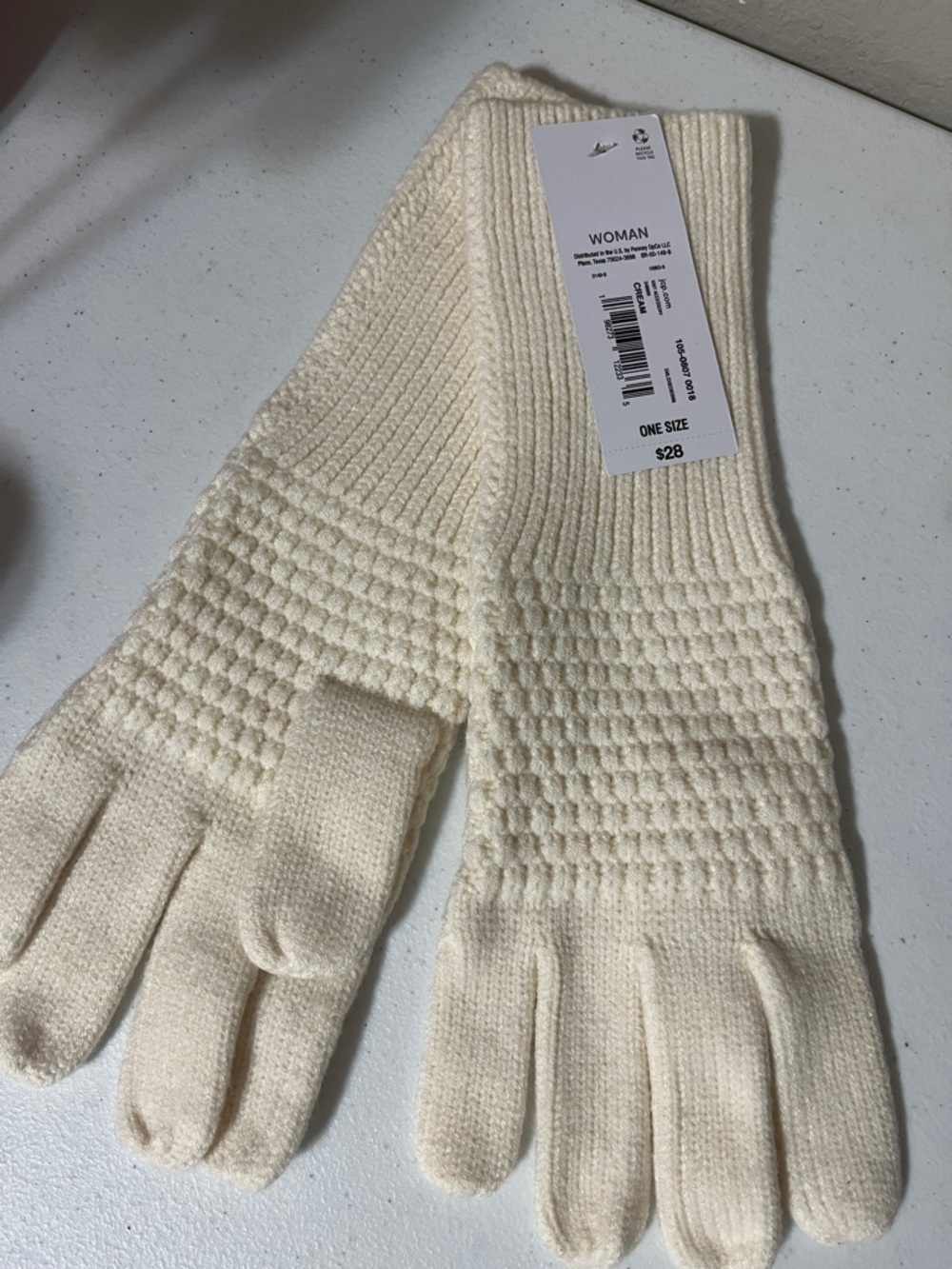 Liz Claiborne Gloves Womens One Size Knit Long Elbow Warm Textured Winter